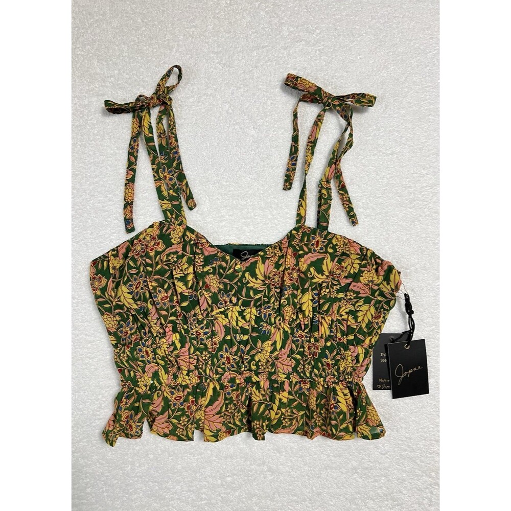 Japna Floral Crop Top Woman’s M Multi Romantic Festival Lined - Picture 6 of 17